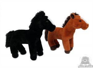 Staande pluche Paard 2 kleuren 30 cm