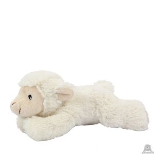 Liggende soft-pluche schaap beide van 15 CM.