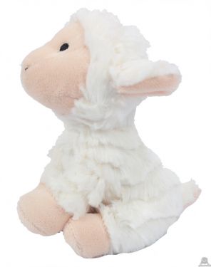 Pluche zittend schaap met geborduurde oogjes 14 cm