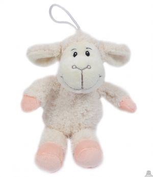 Pluche zittend Schaap 14 cm