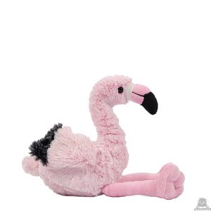 Zittende pluche flamingo beide van 17 CM.