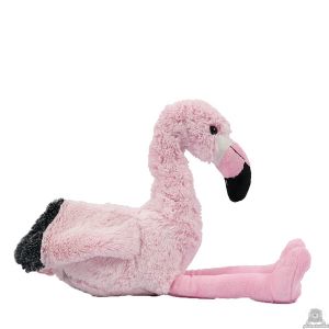 Zittende pluche flamingo beide van 22 CM.