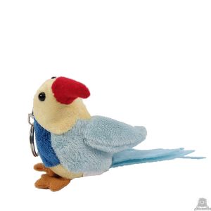 Hangende soft-pluche vogel beide van 11 CM.