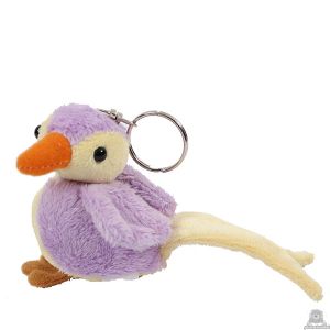 Hangende soft-pluche vogel beide van 11 CM.