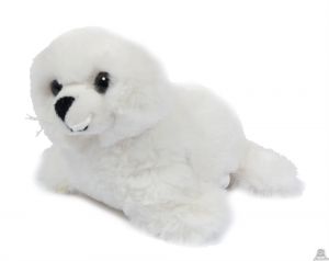 Liggende pluche Zeehond wit 17 cm