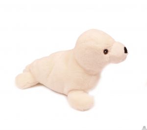 Liggende pluche Zeehond zand 18 cm