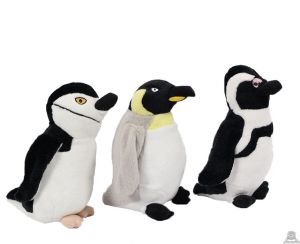 Staande pluche pinguin beide van 22 CM.