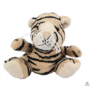 Zittende soft-pluche tijger beide van 12 CM.