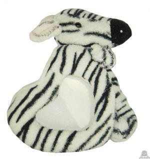 Staande babypluche zebra beide van 16 CM.