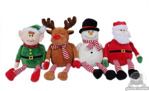 pluche kerstfiguren 4 assorti 22 cm.