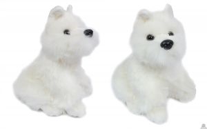 Zittende pluche Hond witte Terrier 20 cm