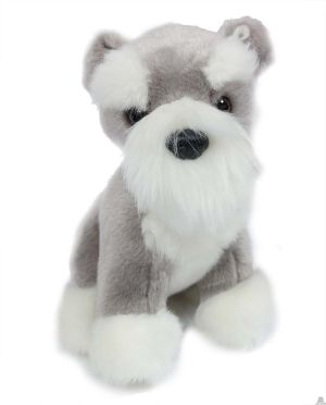 Zittende pluche Hond schnauzer 20 cm