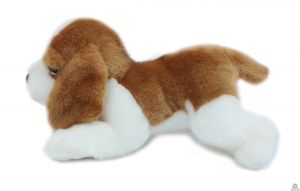 Liggende pluche Hond basset hound 20 cm