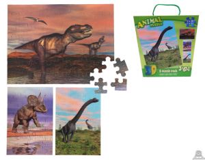 3 in 1 puzzel dinosauriërs 3D afbeelding