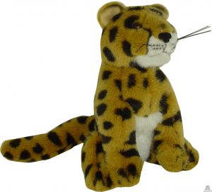 Zittende pluche cheeta beide van 21 CM.