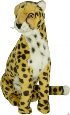 Zittende pluche cheeta beide van 32 CM.