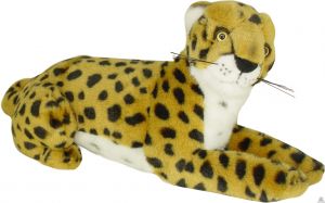 Liggende pluche cheeta. De knuffel is geschikt voor zowel een jongen als meisje van 40 CM.