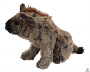 Zittende pluche hyena beide van 22 CM.