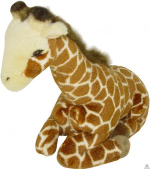 Liggende pluche giraffe beide van 26 CM.