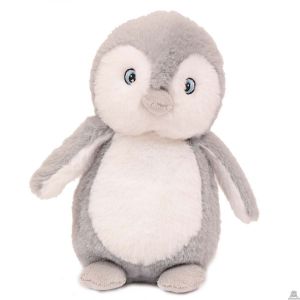 Pluche zittend pinguïn grijs 23 cm.