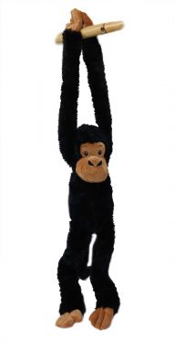 Pluche Hangende aap zwart 100 cm. 