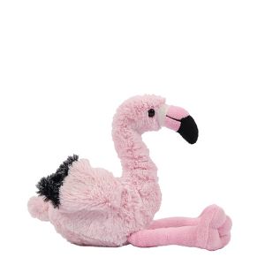 Zittende pluche flamingo beide van 17 CM.