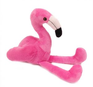 Zittende pluche Flamingo roze 12 cm