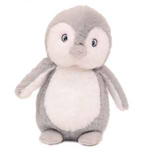 Pluche zittend pinguïn grijs 23 cm.